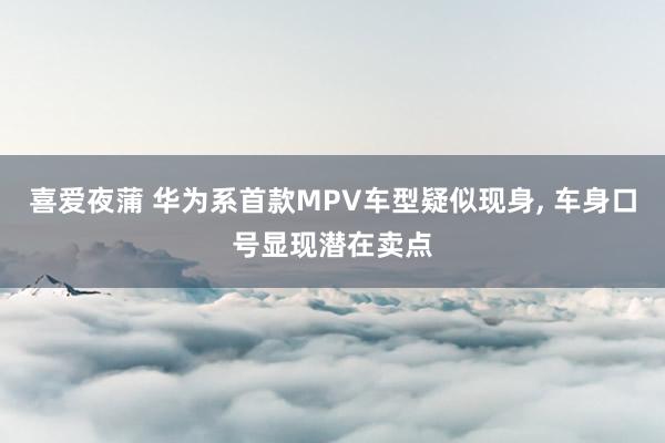 喜爱夜蒲 华为系首款MPV车型疑似现身, 车身口号显现潜在卖点