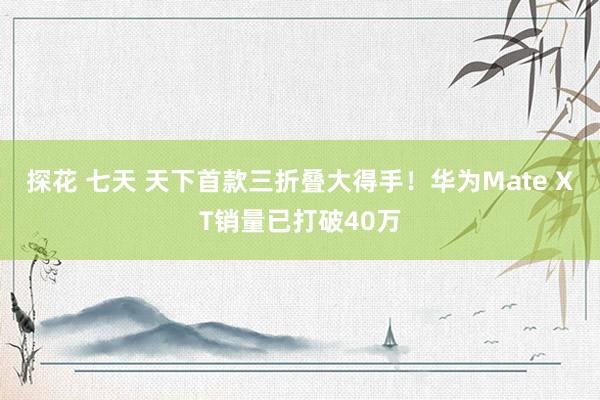 探花 七天 天下首款三折叠大得手！华为Mate XT销量已打破40万