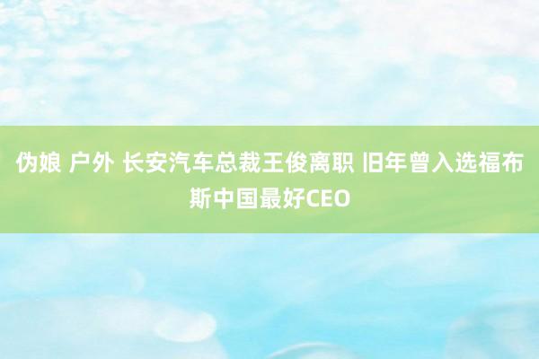 伪娘 户外 长安汽车总裁王俊离职 旧年曾入选福布斯中国最好CEO