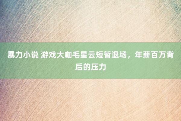 暴力小说 游戏大咖毛星云短暂退场，年薪百万背后的压力