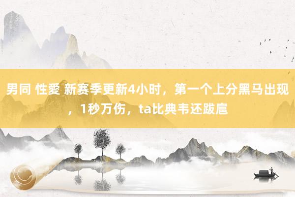 男同 性愛 新赛季更新4小时，第一个上分黑马出现，1秒万伤，ta比典韦还跋扈