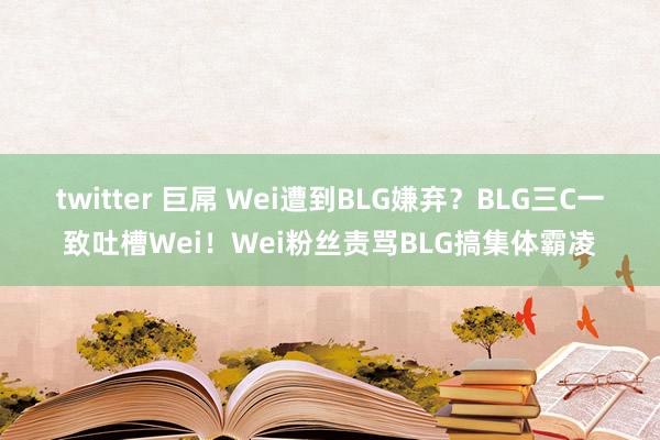 twitter 巨屌 Wei遭到BLG嫌弃？BLG三C一致吐槽Wei！Wei粉丝责骂BLG搞集体霸凌