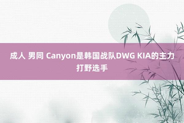 成人 男同 Canyon是韩国战队DWG KIA的主力打野选手
