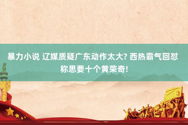 暴力小说 辽媒质疑广东动作太大? 西热霸气回怼 称思要十个黄荣奇!