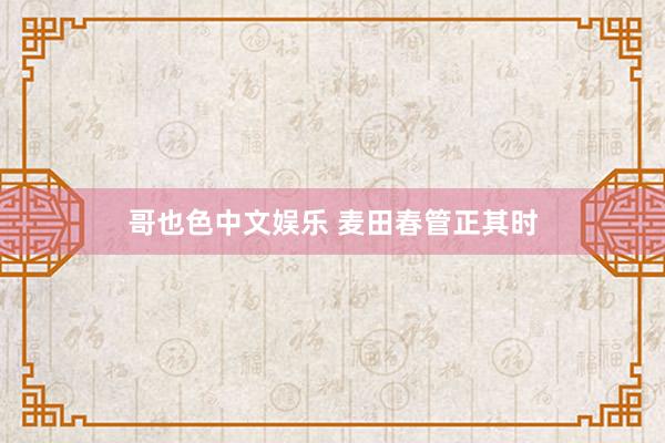 哥也色中文娱乐 麦田春管正其时