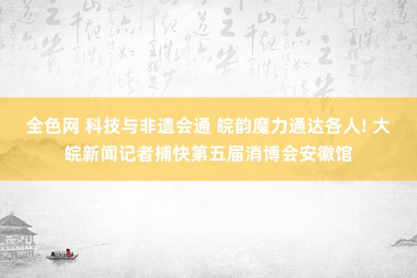 全色网 科技与非遗会通 皖韵魔力通达各人! 大皖新闻记者捕快第五届消博会安徽馆