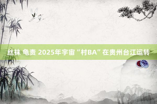丝袜 龟责 2025年宇宙“村BA”在贵州台江运转