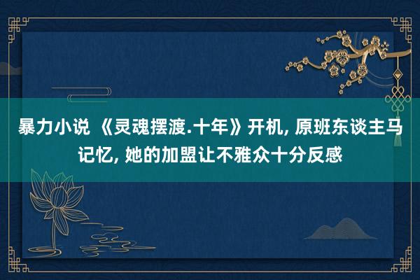 暴力小说 《灵魂摆渡.十年》开机, 原班东谈主马记忆, 她的加盟让不雅众十分反感