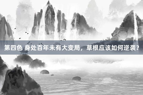 第四色 身处百年未有大变局，草根应该如何逆袭？