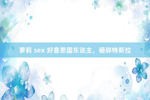 萝莉 sex 好意思国东谈主，砸碎特斯拉