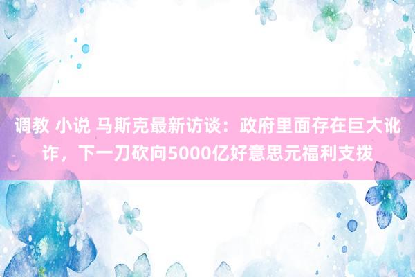调教 小说 马斯克最新访谈：政府里面存在巨大讹诈，下一刀砍向5000亿好意思元福利支拨